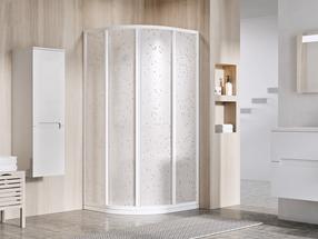 Dušo kabina Ravak SuperNOVA SKCP4-90, pusapvalė, be padėklo, 90 cm x 90 cm x 195 cm, balta sp./plastmasinis