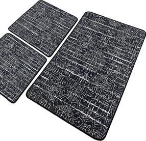 Vannasistabas paklājiņu komplekts Foutastic Asara 359CHL5318, balta krās./melna krās., 100 cm x 60 cm