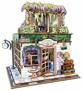 3D пазл Street View Series Flower Shop ZA6015, 14.5 см x 17.1 см, 243 шт., многоцветный