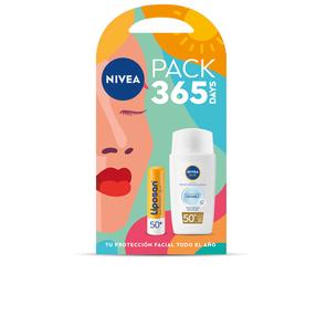 Līdzeklis iedeguma kopšanai sejai/lūpām Nivea Sun Pack 365 Days SPF50+