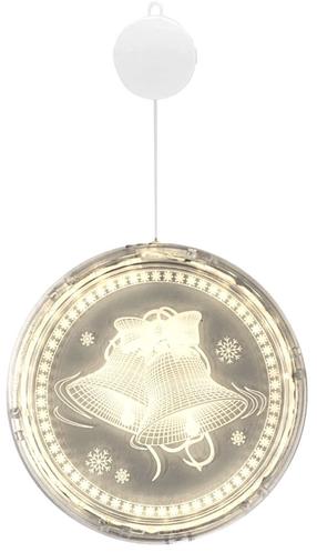 Рождественская декорация Bells cо светодиодным освещением, 16 см, 16 см, прозрачный цв./белый цв.