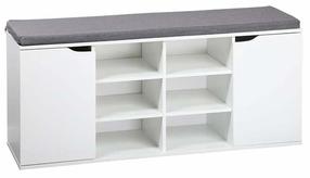 Batų spintelė Kesper, balta sp./pilka sp., 103 cm x 30.5 cm x 48 cm