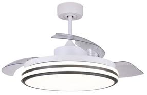 Griestu ventilators ar lampu CristalRecord Louis 85-109-50-100, 35 W, 1 gab., balta krās.