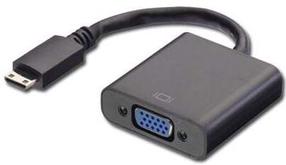 Adapter MicroConnect Mini HDMI to VGA HDMIVGAB Mini HDMI male, VGA Female, 0.1 m, must v.
