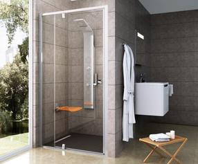 Двери для душа Ravak Pivot PDOP2-100, 100 см x 190 см, алюминиевый цв./прозрачный цв./закаленный