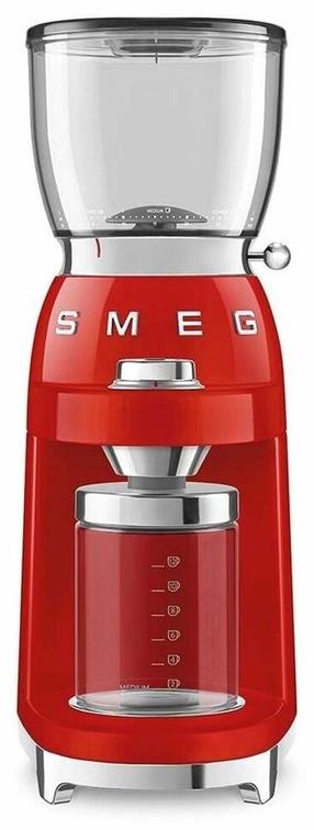 Kafijas dzirnaviņas Smeg 50's Style CGF11RDEU, sarkana krās.