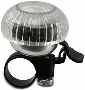 Dviračio skambutis Dunlop Bell With LED Light 175348, aliuminis/plastikas, juoda sp./chromo sp.