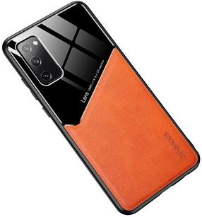 Чехол для телефона Mocco Lens Leather Back Case, черный цв./oранжевый цв., Apple
