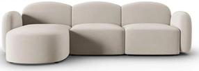 Kampinė sofa Micadoni Home Blair Velvet, smėlio sp., kairinė, 272 x 155 cm x 80 cm