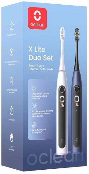 Электрическая зубная щетка Oclean X Lite Smart Sonic Duo Set, синий цв./серый цв.