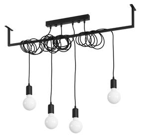 Šviestuvas kabinamas Sollux Chandelier SALAMANCA 4 5903282798953, E27, 4 x 60 W, juoda sp. / juoda sp.