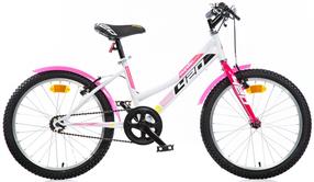 Bērnu velosipēds Aurelia 420 Sport Girl, balta krās./sarkana krās./rozā krās., 20"