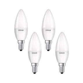 Лампочка Osram LED, B40, 2700 °К, E14, 5.7 Вт, 470 лм, 4 шт.
