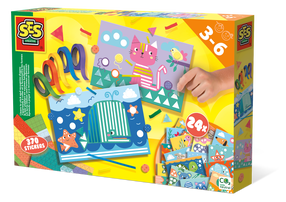 Набор для изготовления бумажных фигур SES Creative I Learn To Paste And Recognize Shapes, многоцветный