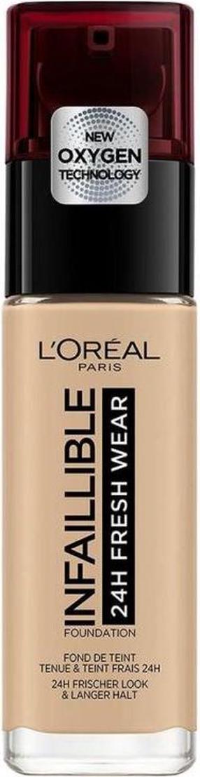 Šķidrā grima bāze L’Oréal Paris Infallible 24H Fresh Wear, 125 natural rose, 30 ml