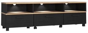 ТВ стол Forte High Rock, дубовый цв./черный цв., 41.3 см x 161.6 см x 48.5 см