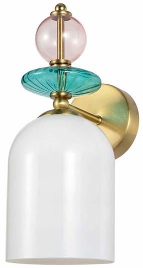 Lampa sienas Light Prestige Tropea, E27, 1 x 15 W, balta krās. / zelta krās.