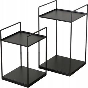 Kavos staliukų komplektas Boltze Como, juoda sp., 30 - 35 cm x 35 cm x 48 - 63 cm, 2 vnt.