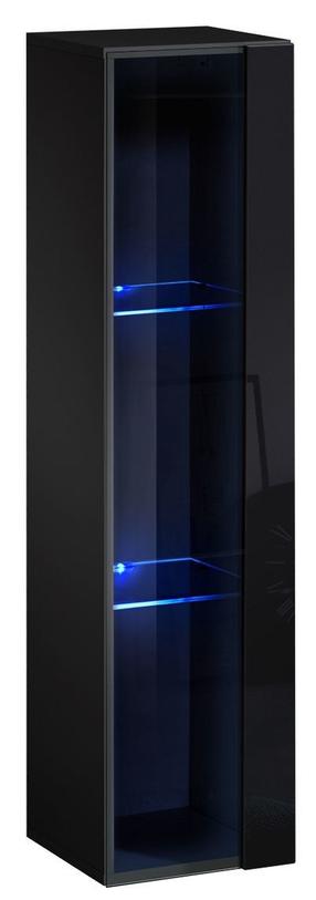 Vitrina ASM Switch WW 2, juoda, 30 cm x 30 cm x 120 cm