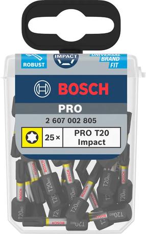 Набор битов для отверток Bosch Pro Impact T, T20, 25 мм, 1/4"