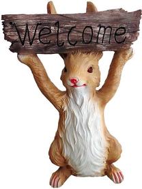 Sodo dekoracija "Zuikis" Besk Welcome 4750959106280, ruda sp./balta sp.