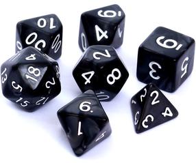 Žaidimo kauliukai Rebel RPG Dice Set - Pearl - Black