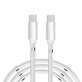 CP USB-C USB-C PD 60W 3A Super Kiire Laadimine 1m iPhone 15 Kaabel koos integreeritud magnetilise kaabli korraldajaga Valge