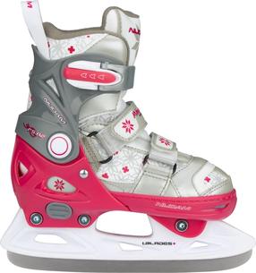 Фигурные коньки Nijdam Junior, белый цв./фуксия (magenta) цв./серебристый цв., 37 - 40