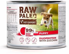 Влажный корм для собак Raw Paleo Vet Expert Duoprotein, говядина/крольчатина, 0.200 кг