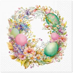 Popierinės servetėlės PAW Easter wreath, 33 cm x 33 cm, įvairių spalvų, 20 vnt.