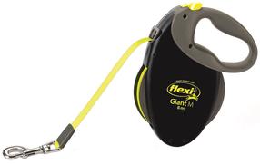 Automatinis pavadėlis Flexi Giant, juoda sp./geltona sp., M