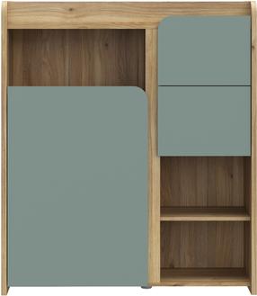 Komoda Forte HOAK321L-M801, žalia sp./rusva sp., 120.5 cm x 41.3 cm x 104.4 cm