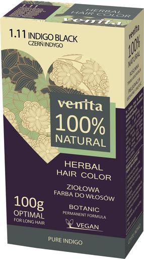 Kраска для волос Venita Herbal Hair Color, indigo black цв., 1.11, 100 мл
