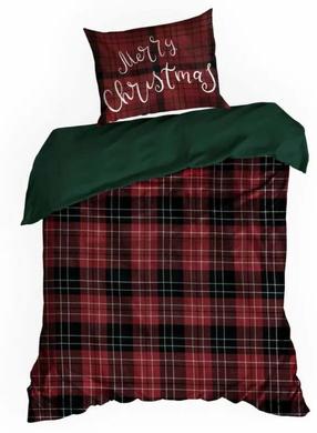 Kalėdinis patalynės užvalkalų komplektas Noellie Merry Christmas PTT-019, raudonas/žalias, 140 x 200 cm