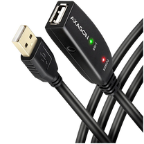 Kabelis Axagon ADR-215, 2 x USB 2.0, 1500 cm, melna krās.