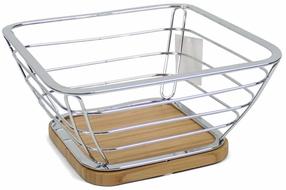 Vaisių ir daržovių krepšelis Kitchen&GO, metalas, 25 cm x 25 cm, ruda sp./sidabro sp.