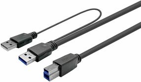 Kabelis Vivolink Active PROUSB3AB10C-DUAL 2 x USB A Male (vyriška), USB Type B Male (vyriška), 10 m, juoda sp.