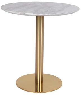 Valgomojo stalas House Nordic Bolzano, aukso sp./balta sp./marmuro sp., 70 cm x 70 cm x 75 cm