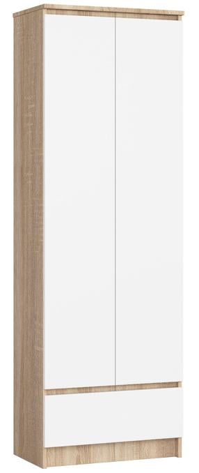 Biuro spinta Akord R60, balta sp./sonoma ąžuolo sp., 180 cm x 60 cm x 35 cm
