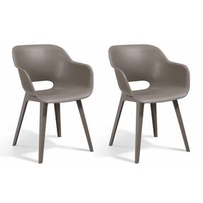 Lauko kėdžių rinkinys Keter Allibert Akola Set of 2 seats 422805, ruda sp./pilka sp., 56.7 cm x 55.2 cm x 80.1 cm, 2 vnt.