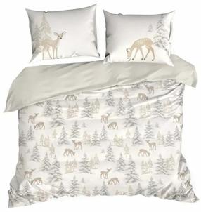 Kalėdinis patalynės užvalkalų komplektas PTT-024, smėlio, 200 x 220 cm