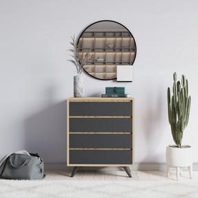 Komoda Kalune Design Suvera 811MDD3437, antracito sp./ąžuolo sp., 86 cm x 70 cm x 40 cm