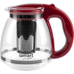  Tējkanna ar sietiņu Lamart Verre LT7074, 1.5 l, caurspīdīga krās./sarkana krās.