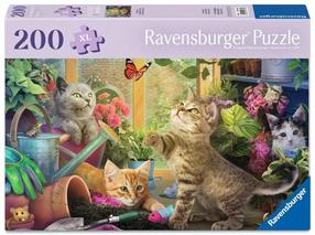 Dėlionė Ravensburger Feel Well & Puzzle Playful Cats, 29.2 cm x 42.5 cm, 200 vnt., įvairių spalvų