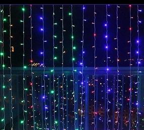 LED valguskardin, 3 m, mitmevärviline, 300 LED
