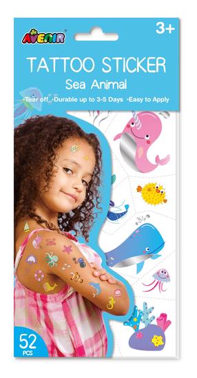 Rinkinys tatuiruotėms Avenir Tattoo Sticker Sea Animal, mėlyna sp.