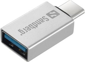 Laidas Sandberg USB-C to USB USB-C to USB USB 3.0, USB-C, pilka sp.