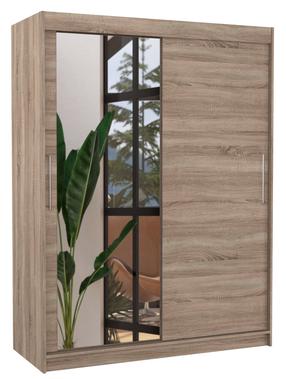 Spinta ADRK Bianco 150, ruda sp./rusva sp., 58 cm x 150 cm x 200 cm, su veidrodžiu
