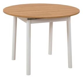 Stalas išskleidžiamas Kalune Design Oliver, ąžuolo sp./balta sp., 100 - 139 cm x 100 cm x 75 cm