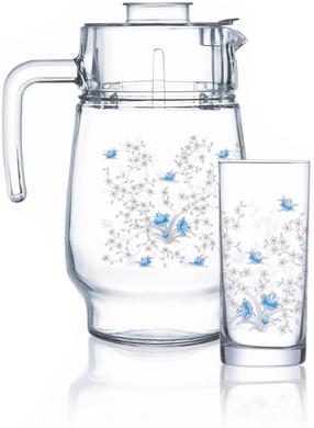 Krūka ar glāzēm Luminarc Tropical Romantique, plastmasa, 0.270 l, 7 gab.
